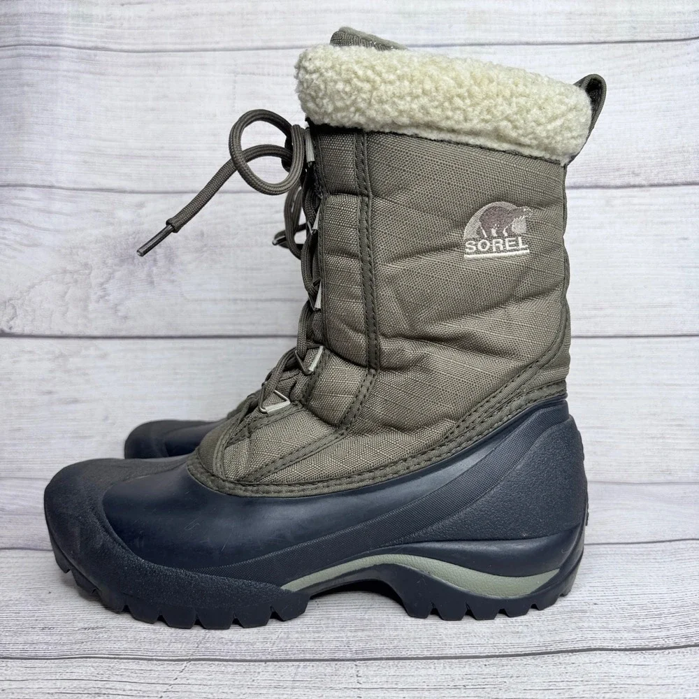 Sorel Cumberland Womens size 7.5‎ Winter Boots Green Black Insulated NL1436-969